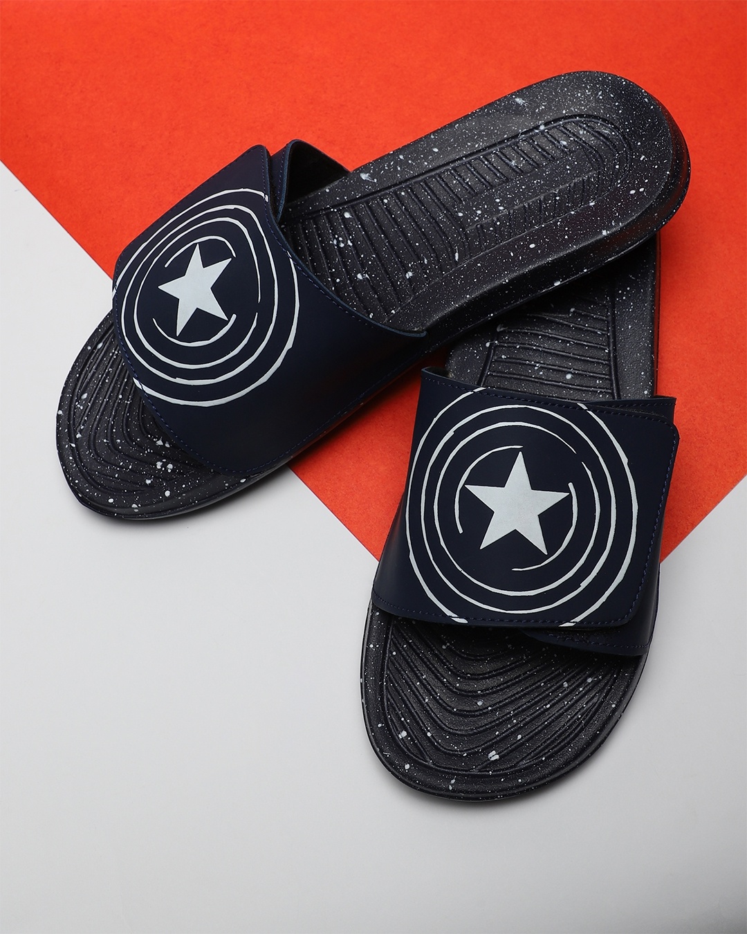 Buy Men s Blue Captain America Comfysole Sliders Online in India