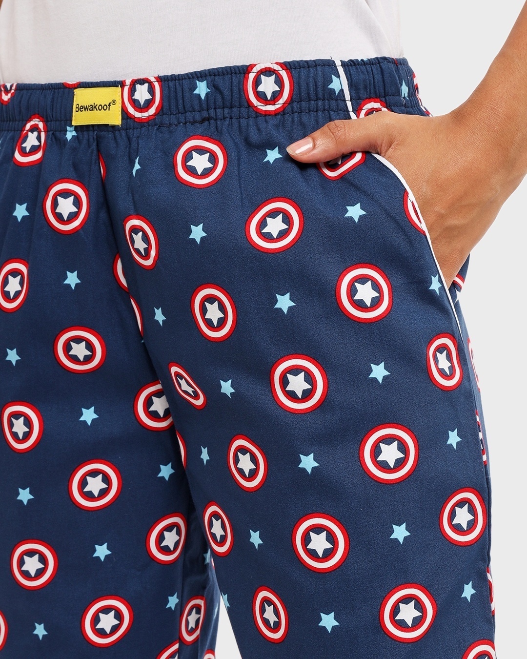 Shop Captain America Shield All Over Printed Pyjama (AVL)