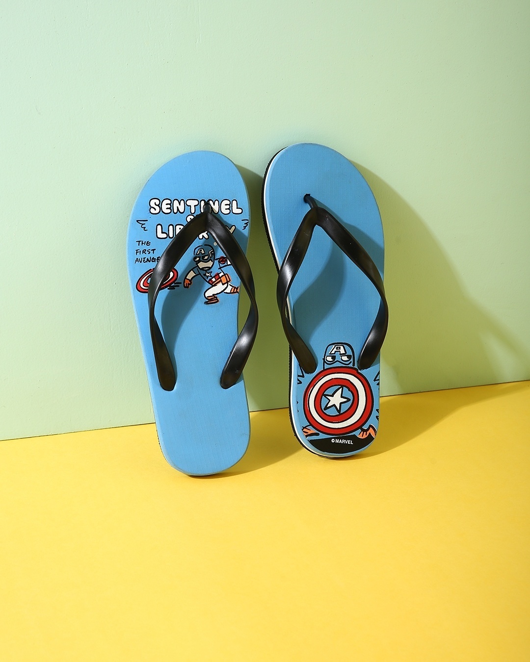 Shop Captain America Superhero Men's Flip-flops (AVL)-Front