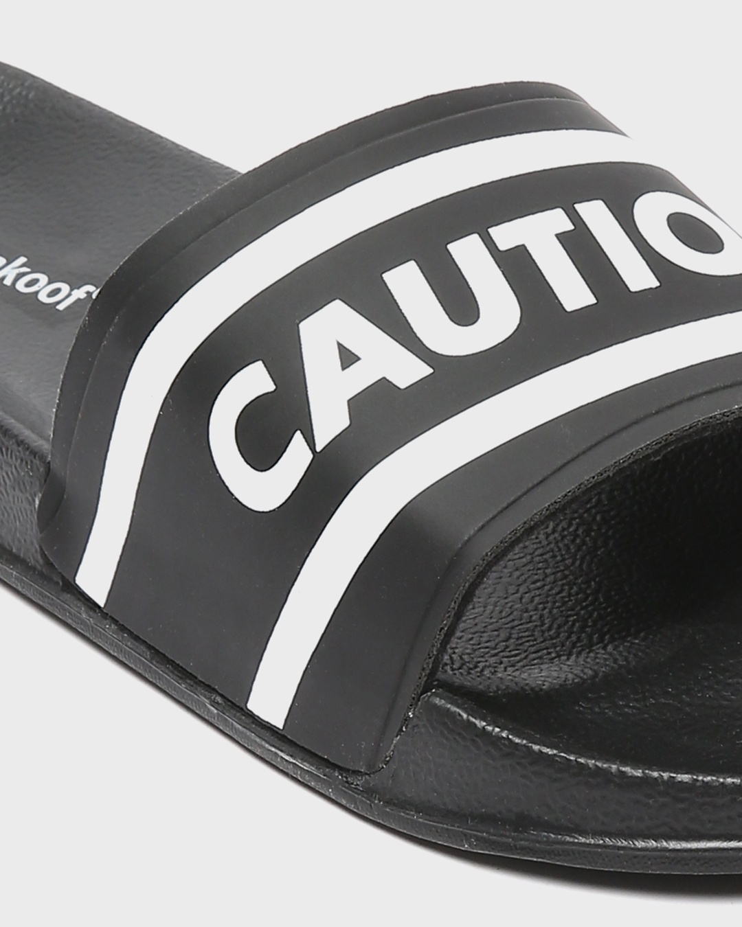 Shop Men's Black Caution Sliders