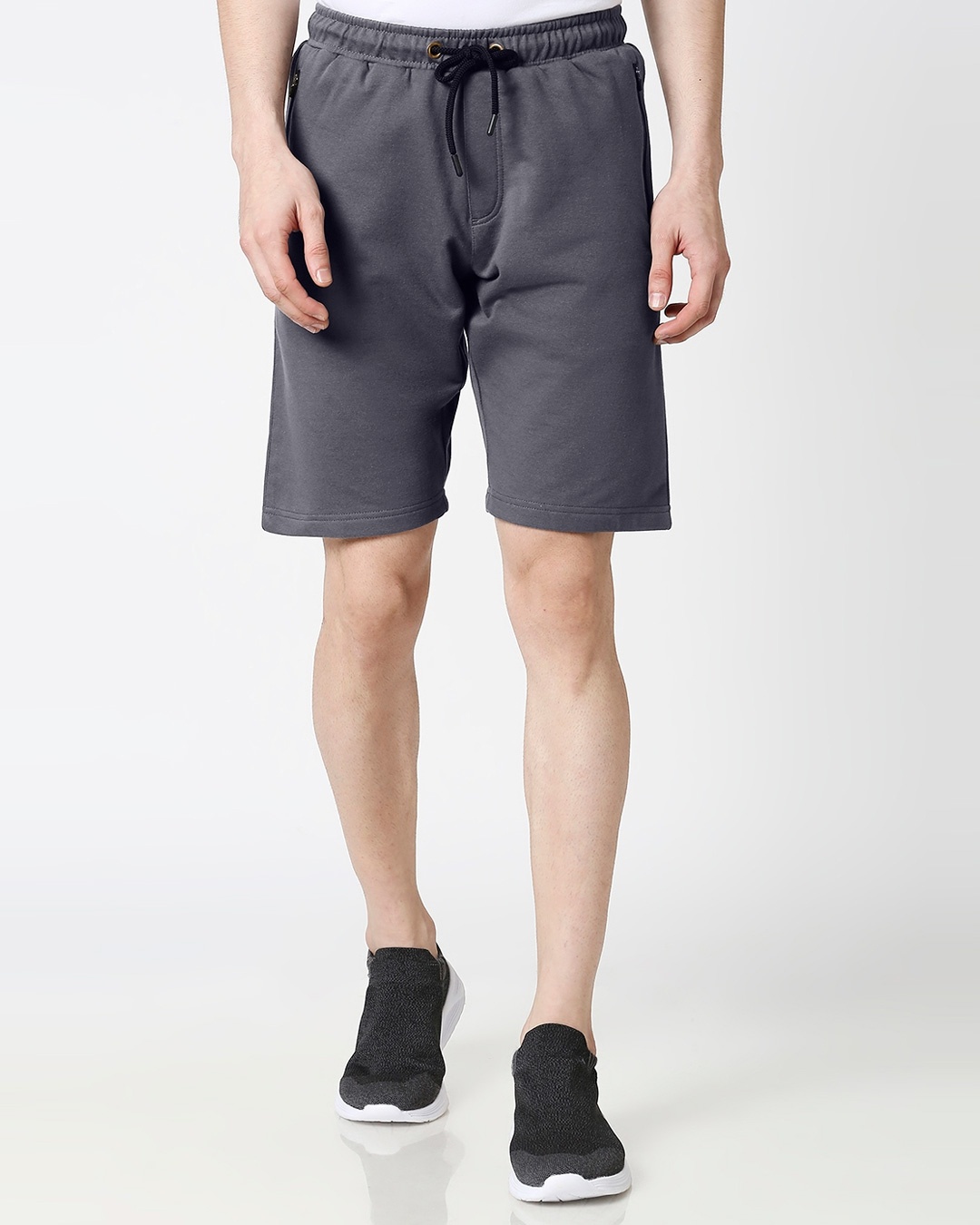 Shop Charcoal Grey India Ink Zipper Shorts Combo-Design