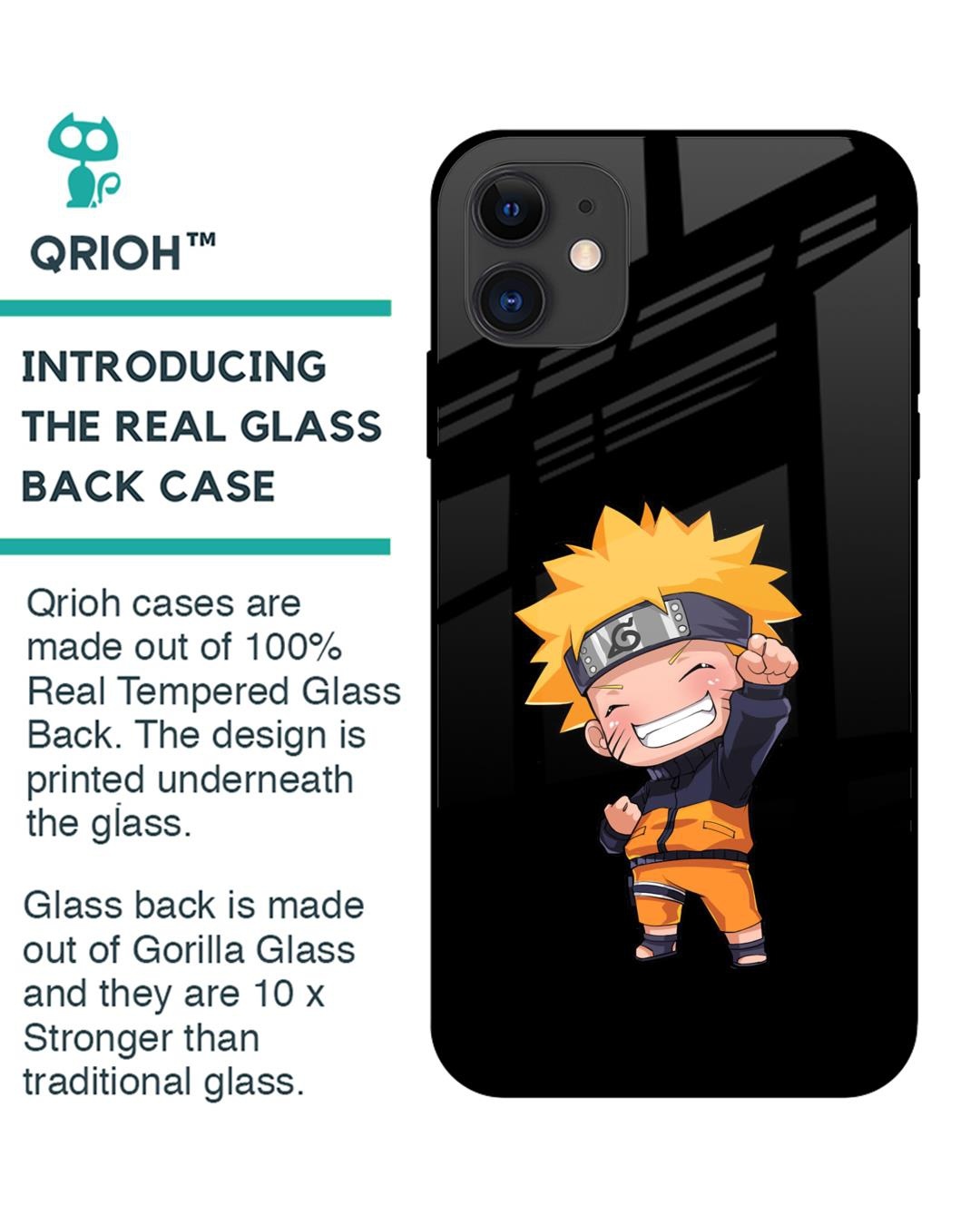 Shop Chibi Naruto Premium Glass Case for Apple iPhone 12 (Shock Proof,Scratch Resistant)-Back