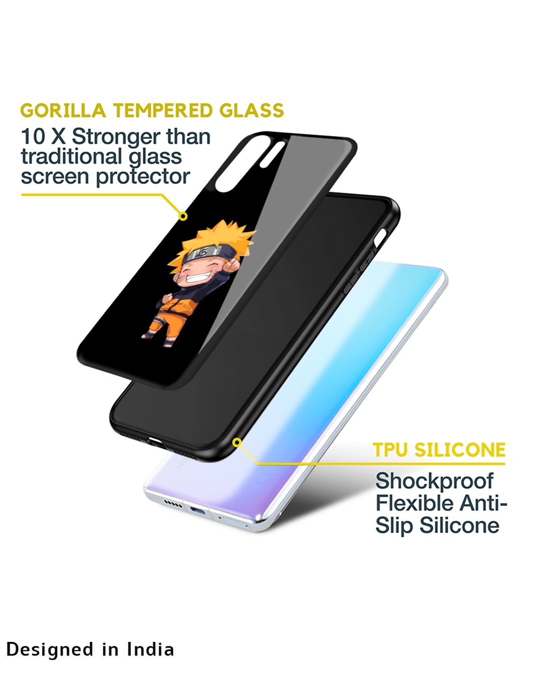 Shop Chibi Naruto Premium Glass Case for Apple iPhone XS (Shock Proof,Scratch Resistant)-Design