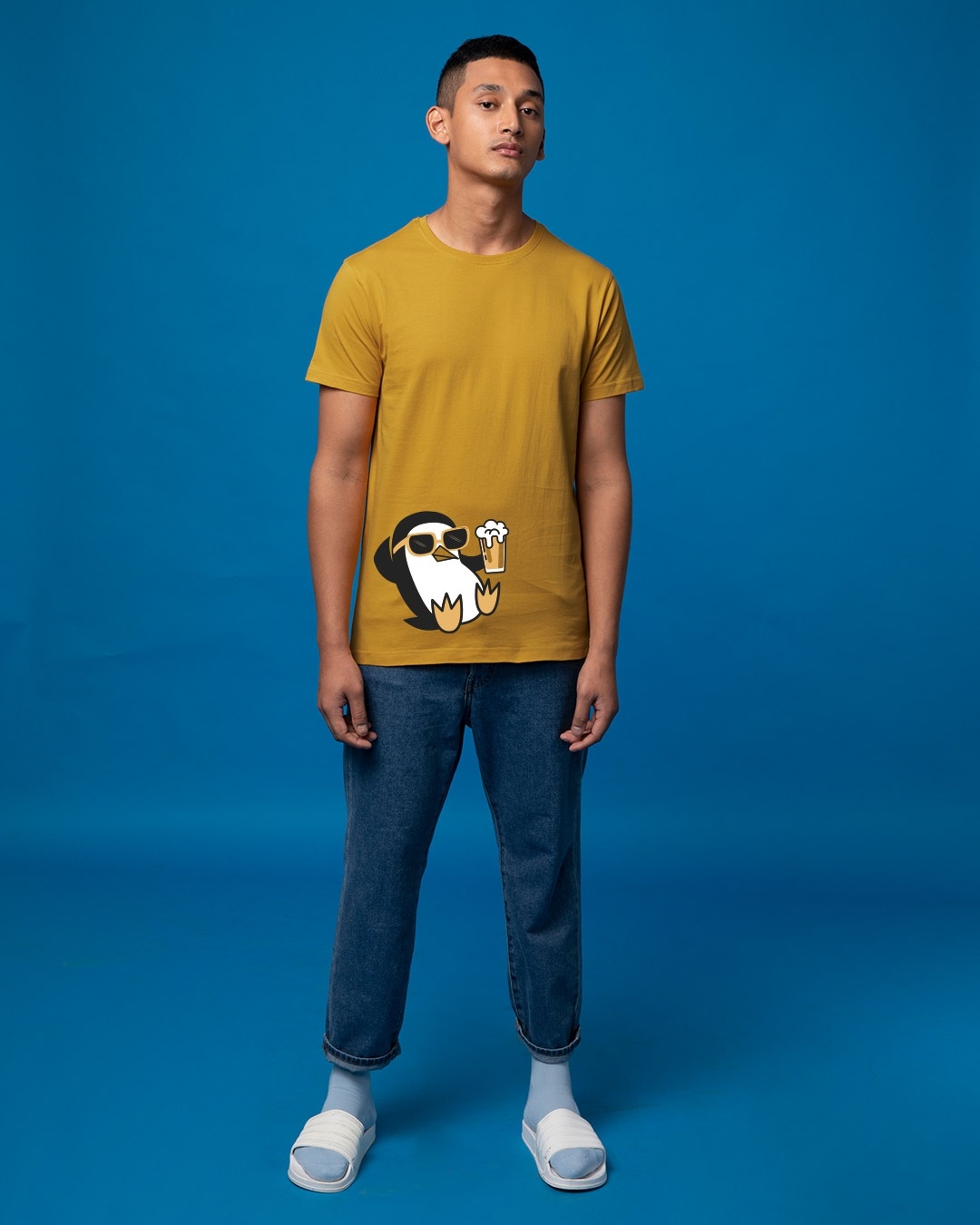 Shop Chillax Penguin Half Sleeve T-Shirt-Full