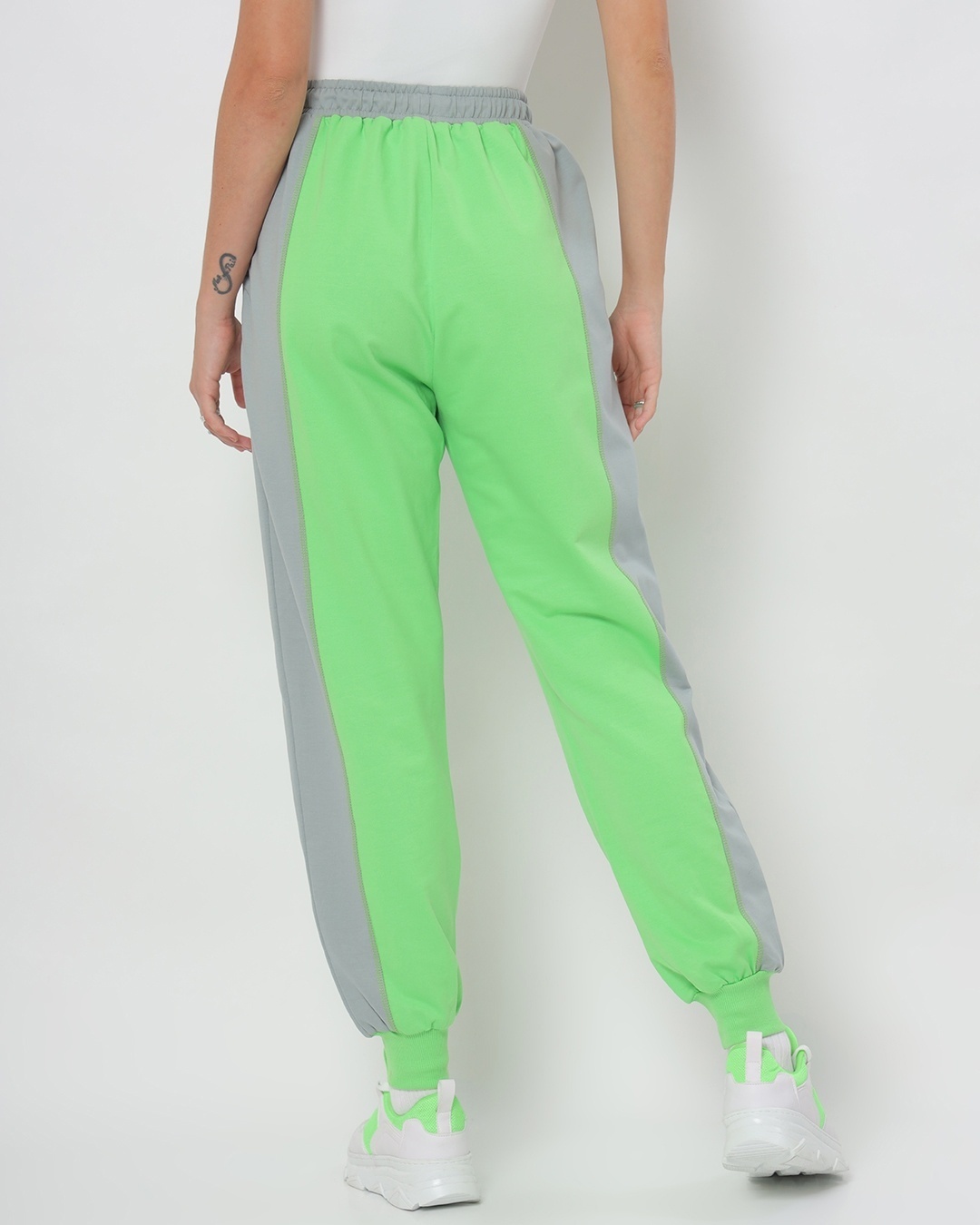 Shop Chilled Out Green Color Block Joggers-Design