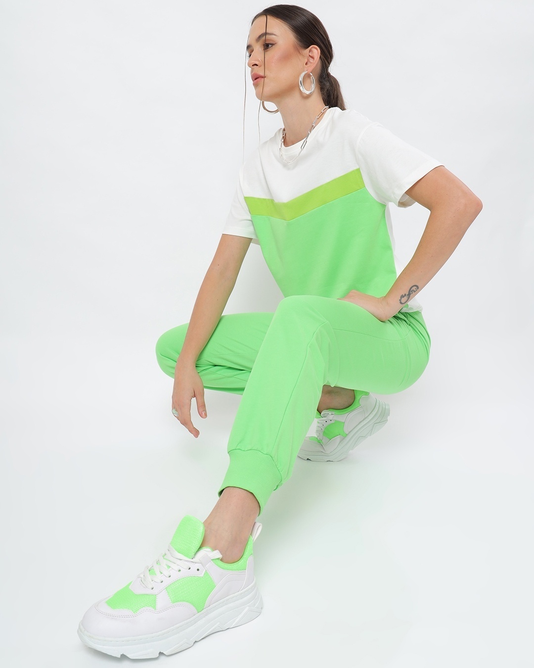 Shop Chilled Out Green High Waist Jogger-Full
