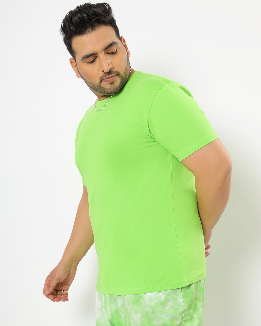 Shop Chilled Out Green Plus Size Half Sleeve T-shirt-Back