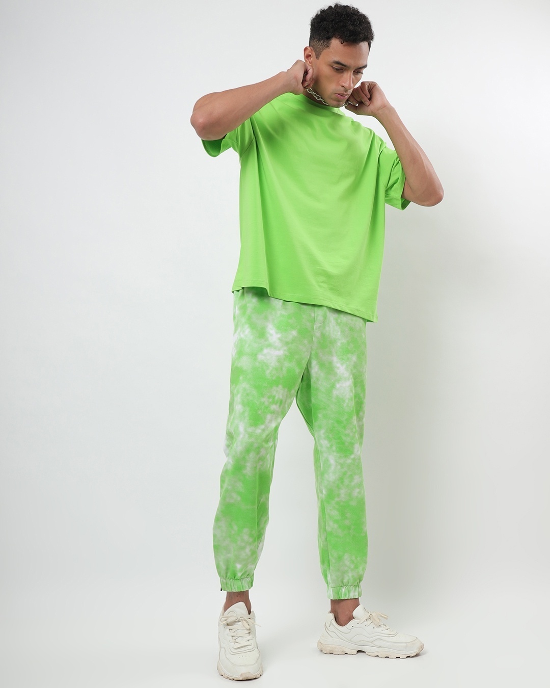 Shop Chilled Out Green Tie & Dye Joggers-Full