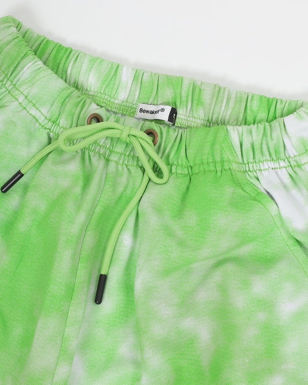 Shop Chilled Out Green Tie & Dye Flared Shorts