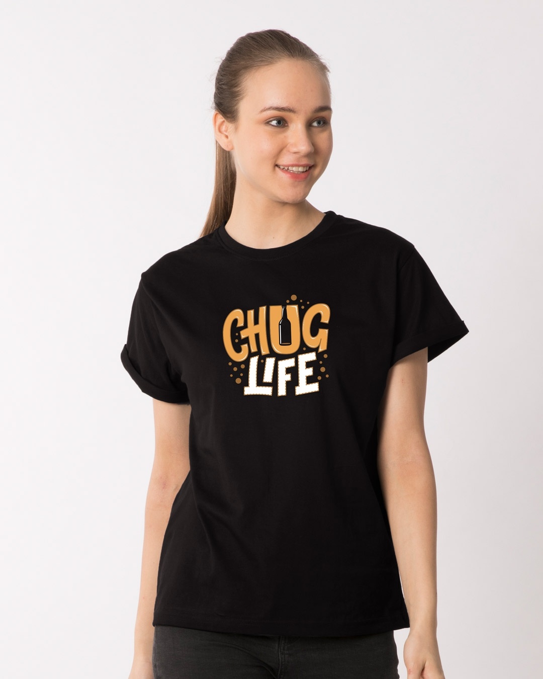 Shop Chug Life Boyfriend T-Shirt-Front
