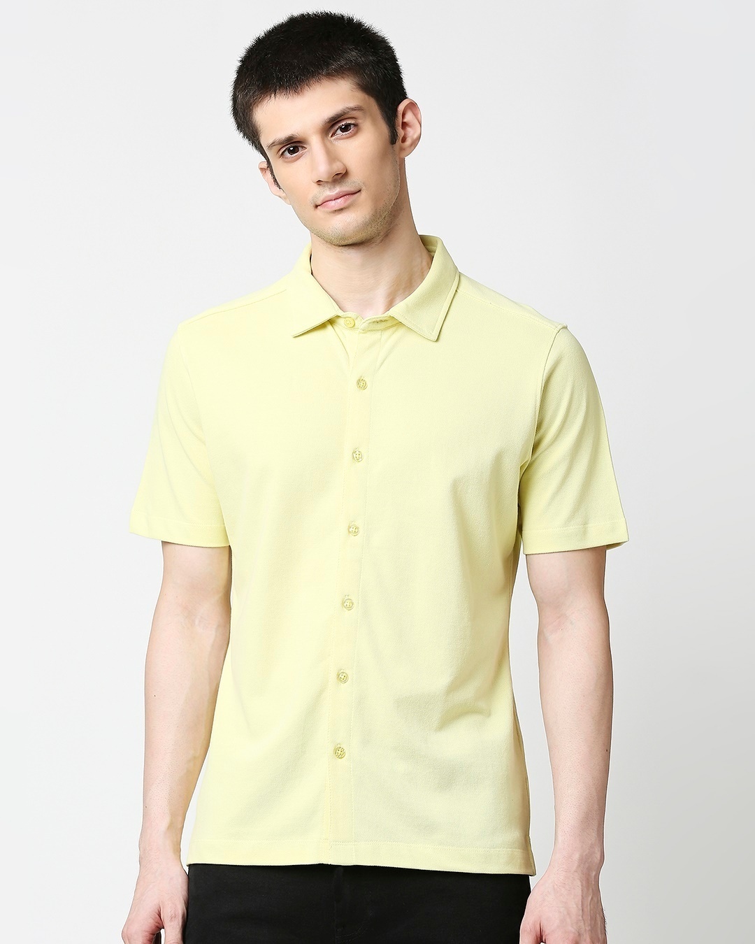 Shop Citron Solid Half Sleeve Shirt-Back