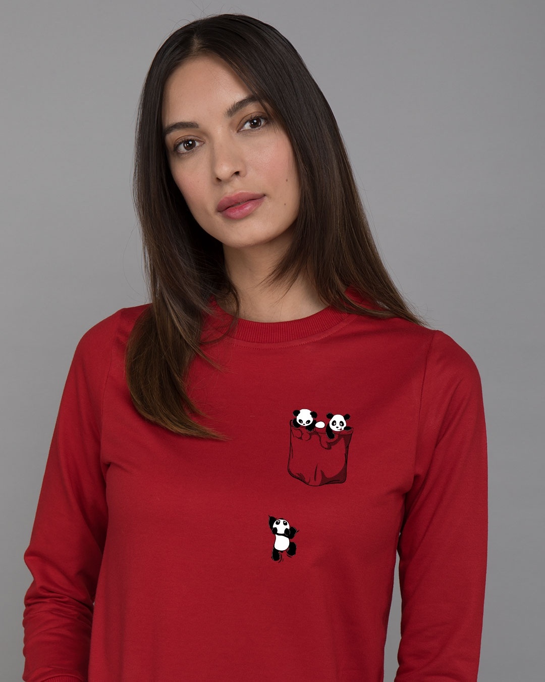 Shop Climbing Pocket Panda Fleece Light Sweatshirt-Front