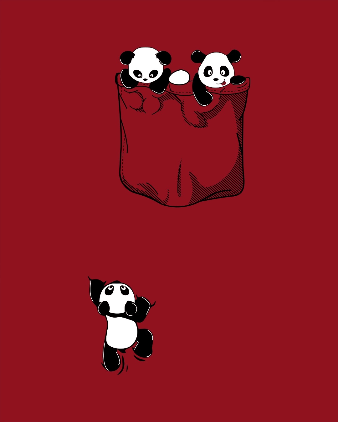 Shop Climbing Pocket Panda Fleece Light Sweatshirt