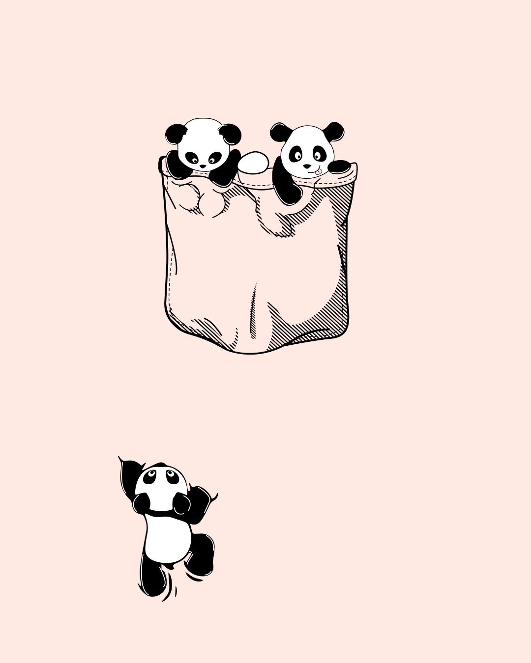 Shop Climbing Pocket Panda Half Sleeves T-Shirt