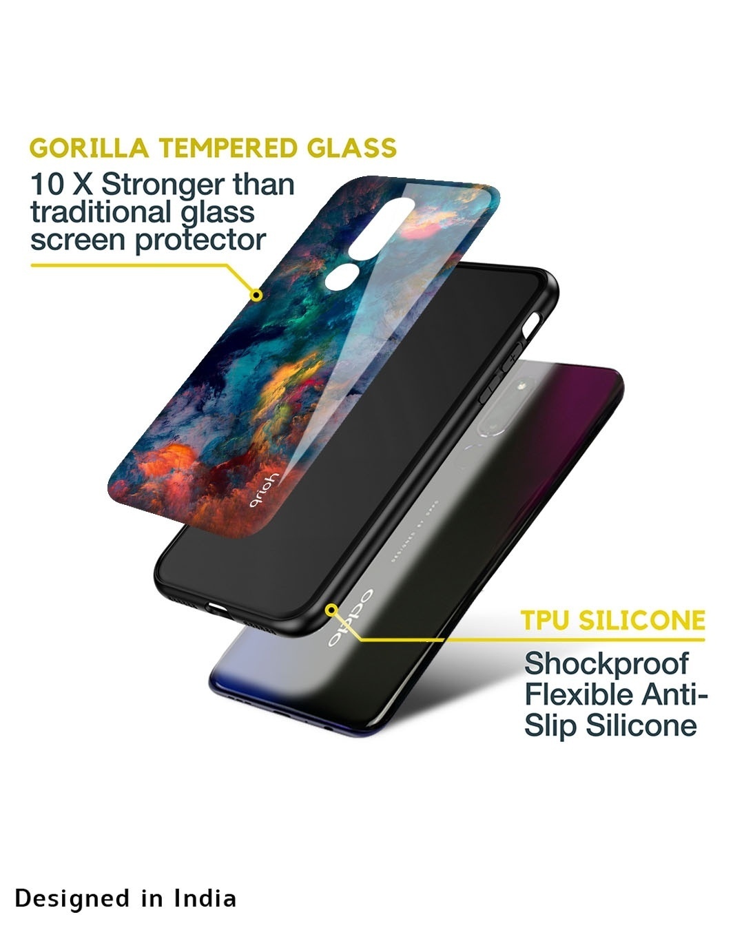 Shop Cloudburst Premium Glass Case for Oppo F21s Pro (Shock Proof, Scratch Resistant)-Design