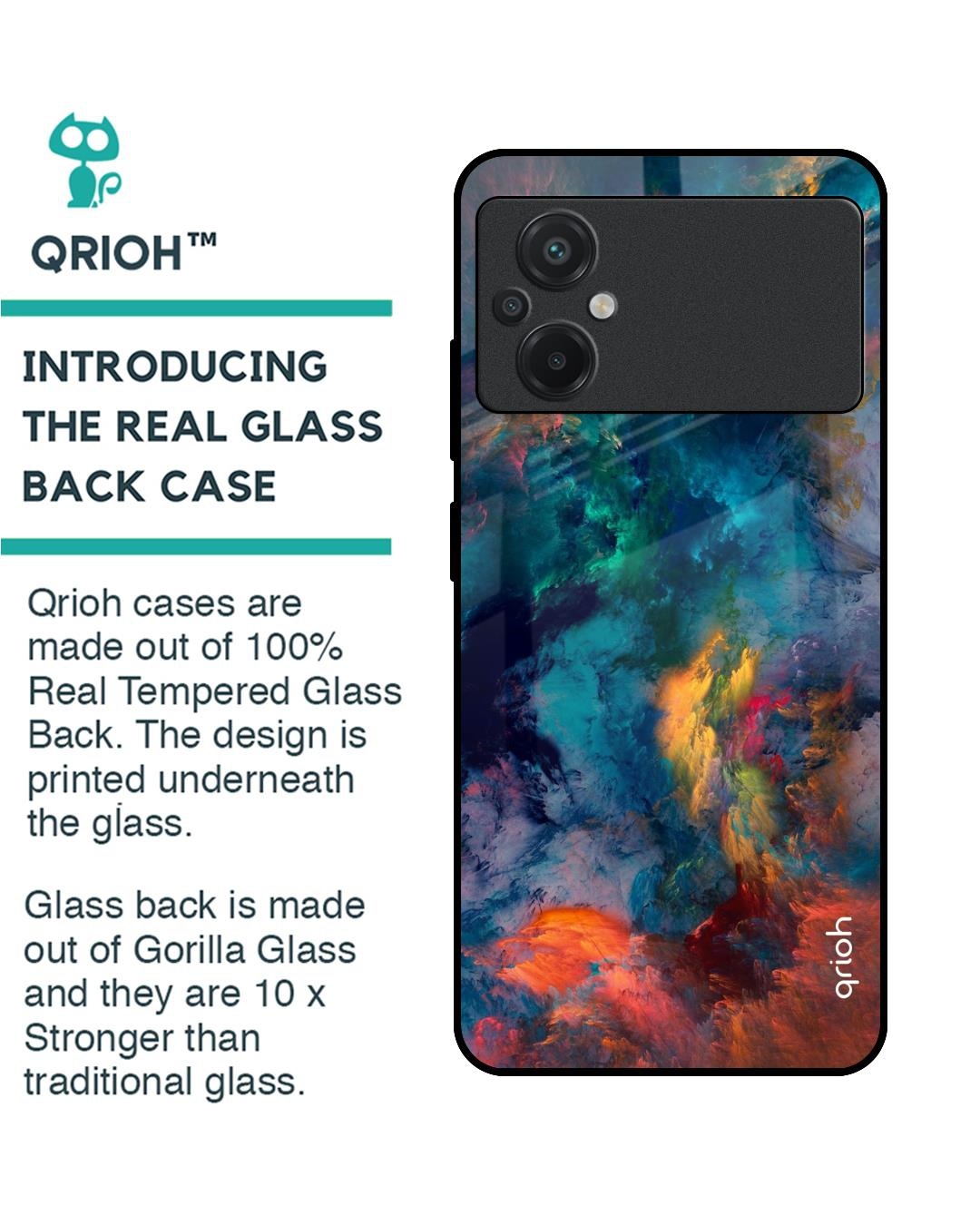Shop Cloudburst Premium Glass Case for Poco M5 (Shock Proof, Scratch Resistant)-Back