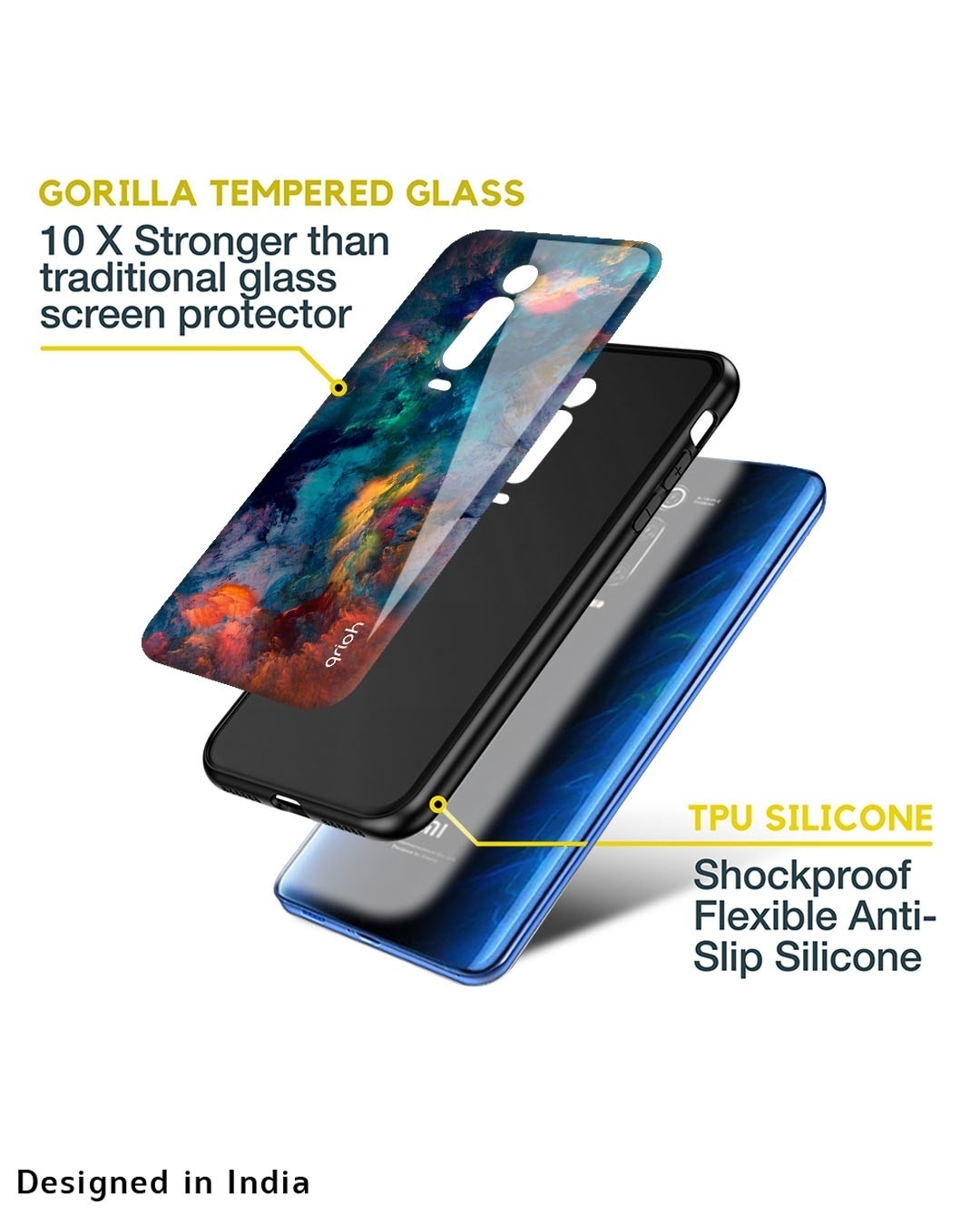 Shop Cloudburst Premium Glass Case for Redmi Note 11 SE (Shock Proof, Scratch Resistant)-Design