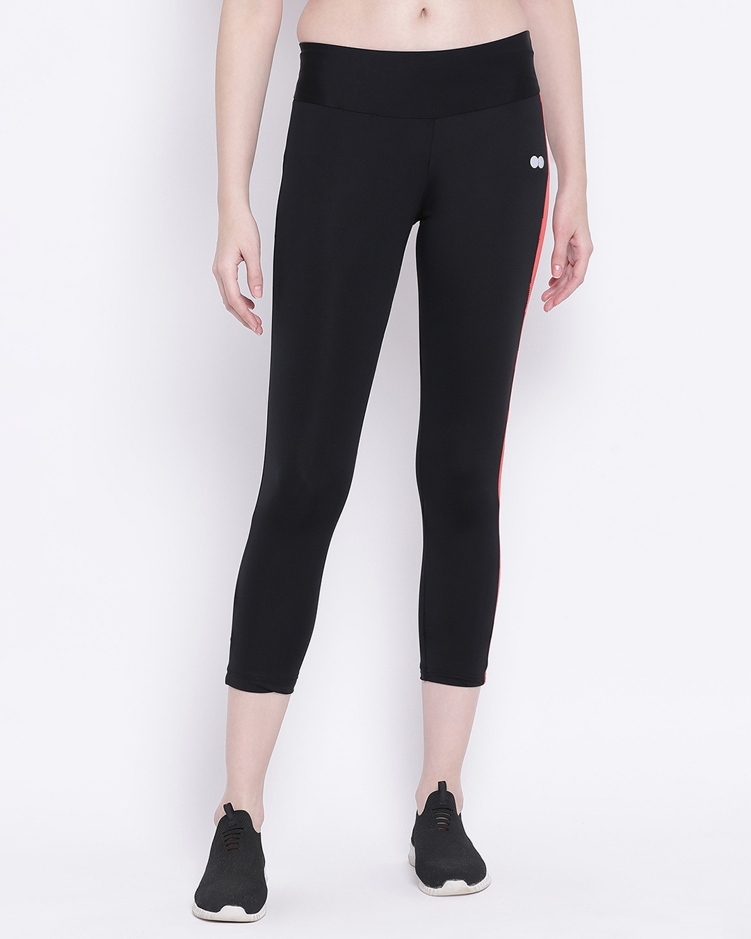 Shop Active Ankle Length Tights In Black-Front