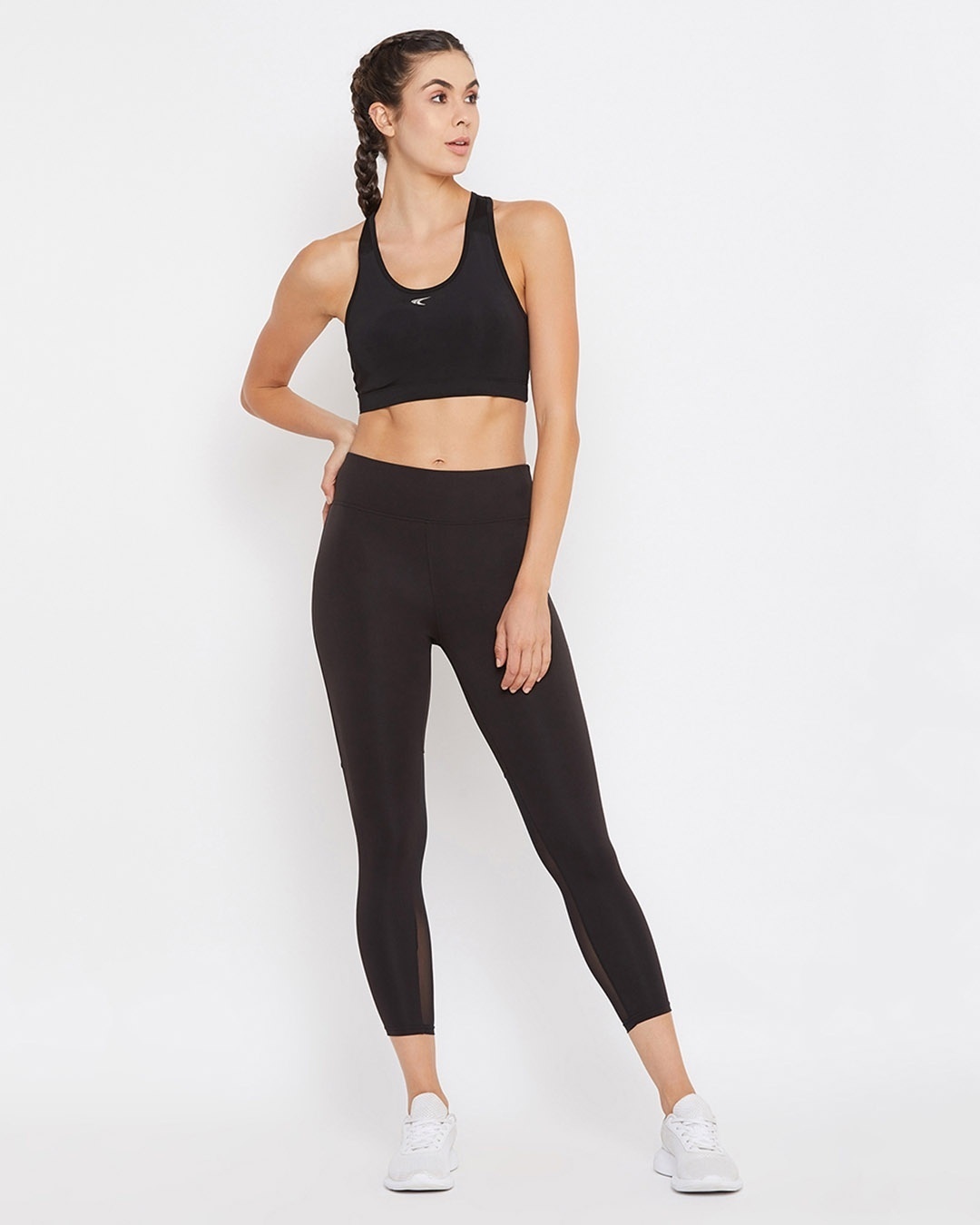 Shop Activewear Ankle Length Tights In Black-Full