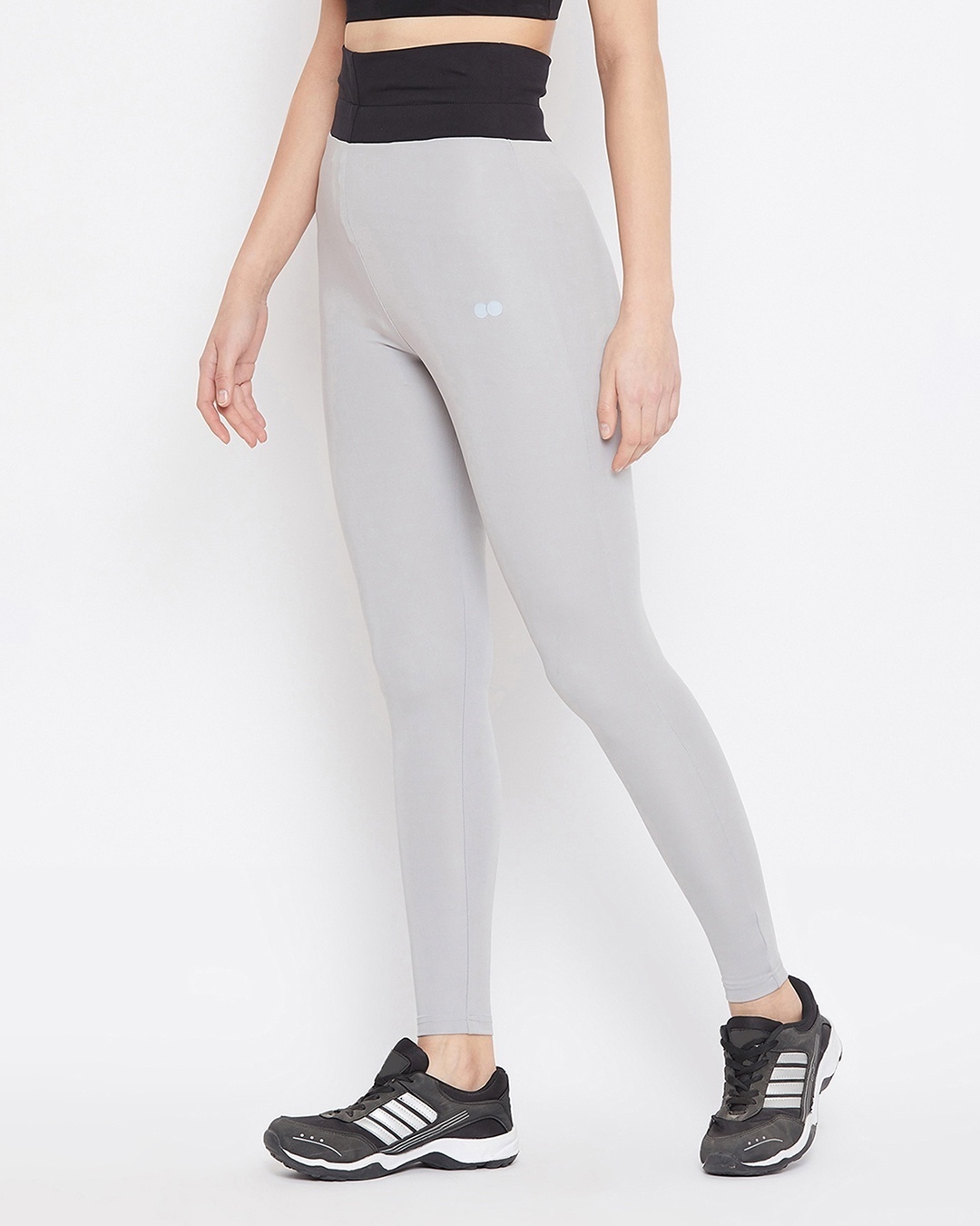 Shop Activewear Ankle Length Tights In Grey-Back