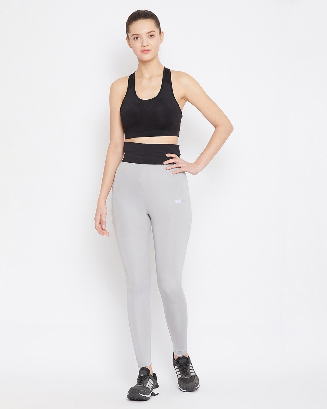 Shop Activewear Ankle Length Tights In Grey