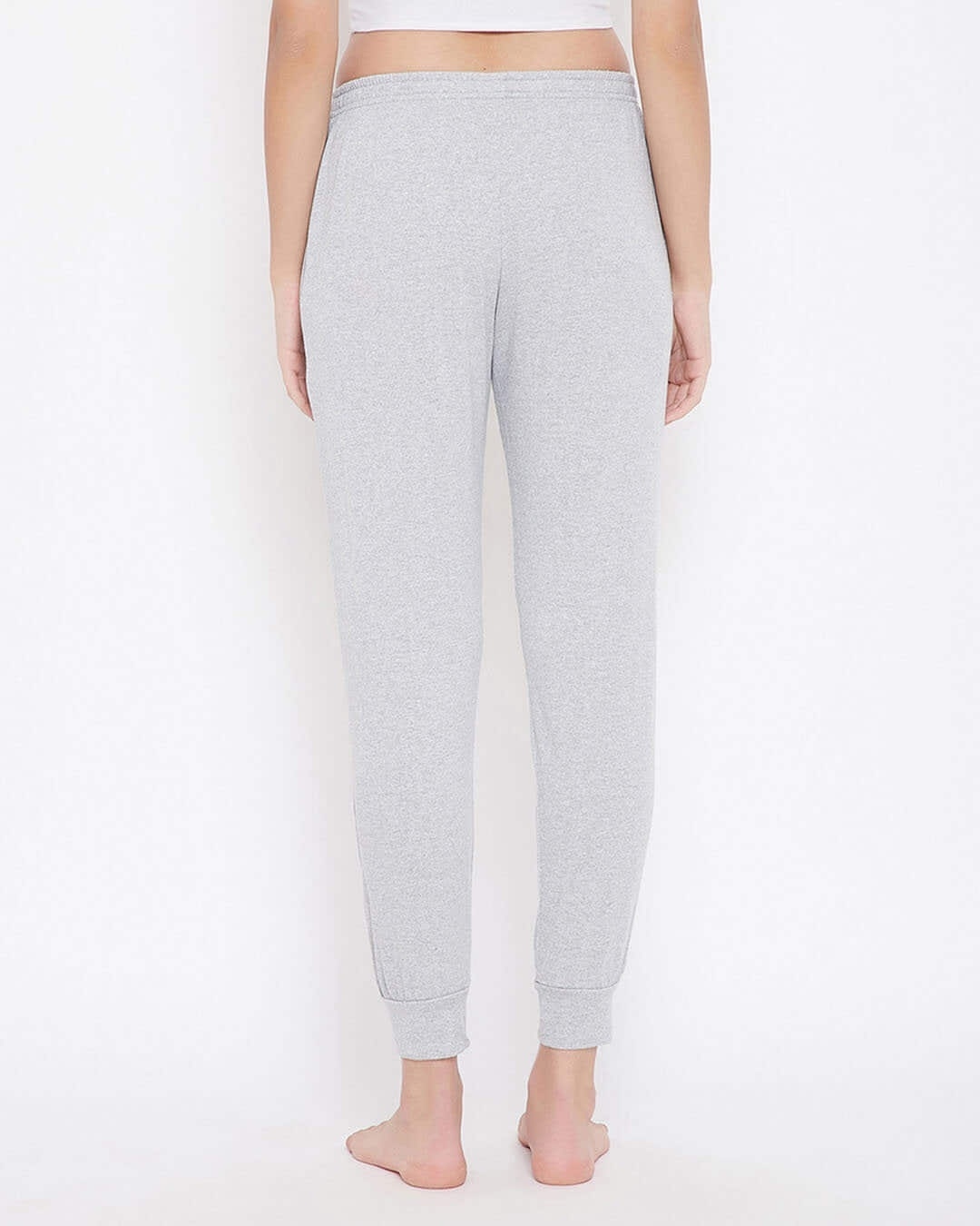 Shop Chic Basic Cuffed Pyjama In Grey   Cotton Rich-Back