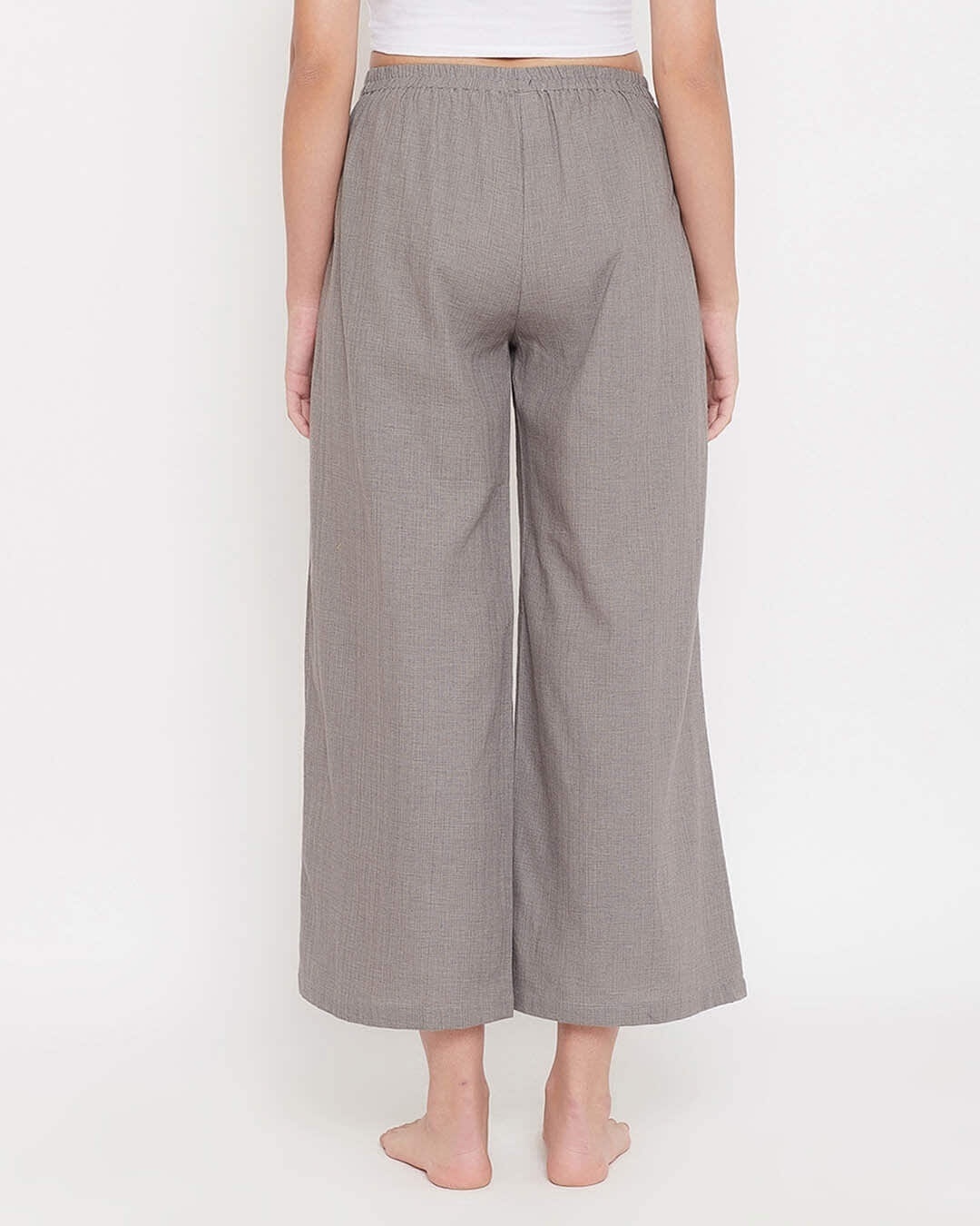 Shop Chic Basic Flared Pyjama In Grey   100 Cotton-Back