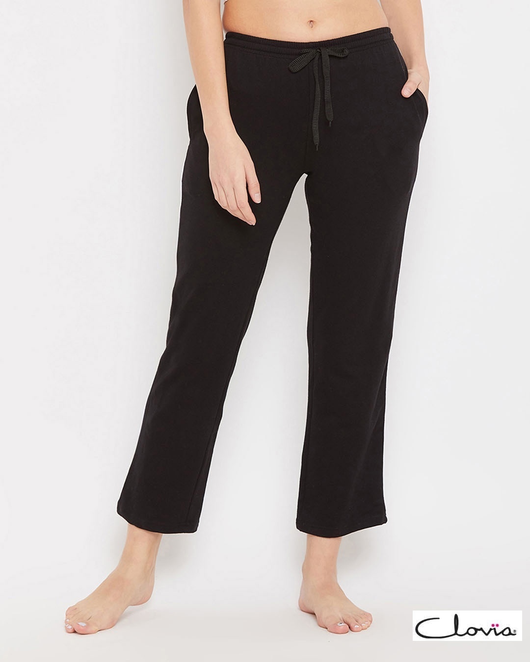 Shop Chic Basic Pyjama In Black   Fleece-Front