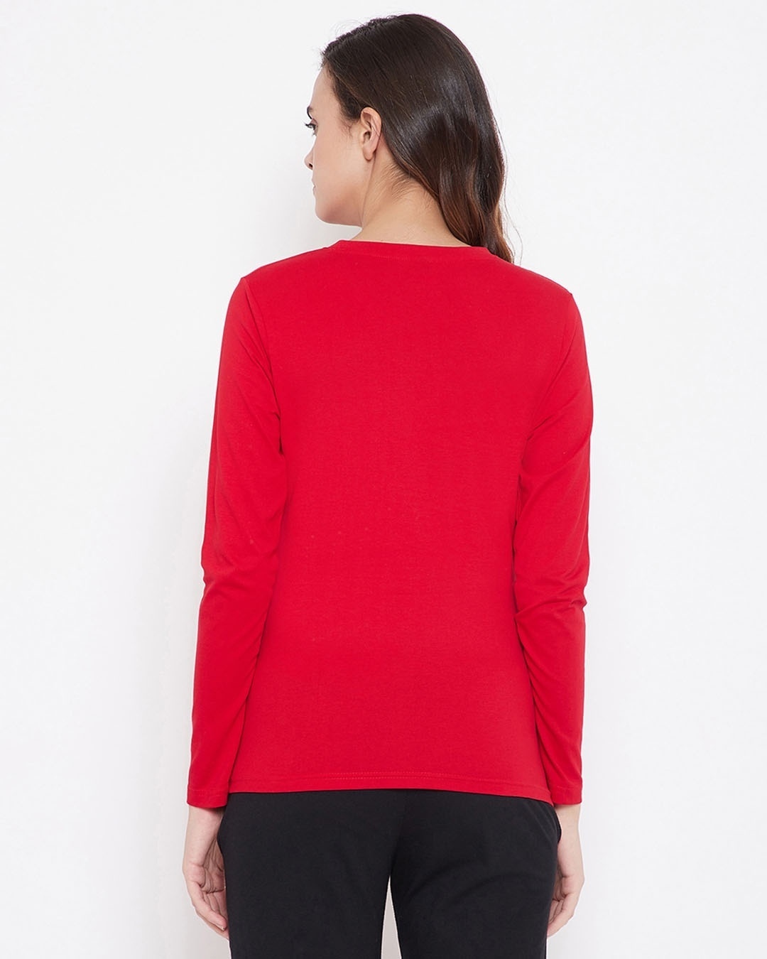 Shop Chic Basic Sleep Top In Red   Cotton-Back