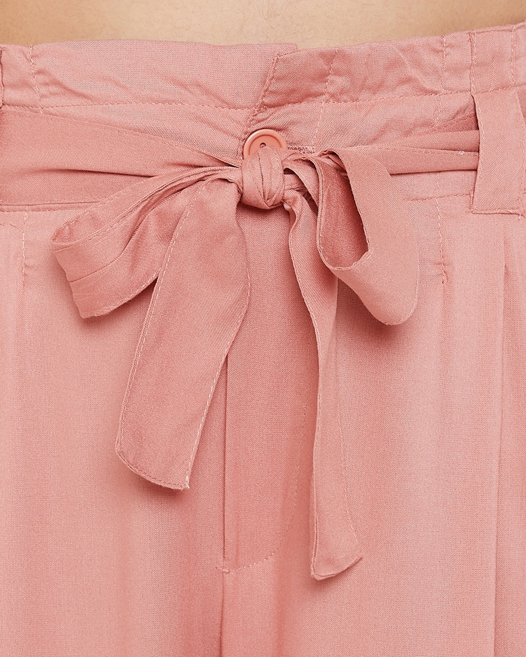 Shop Chic Basic Wide Leg Pants In Peach Pink   Rayon