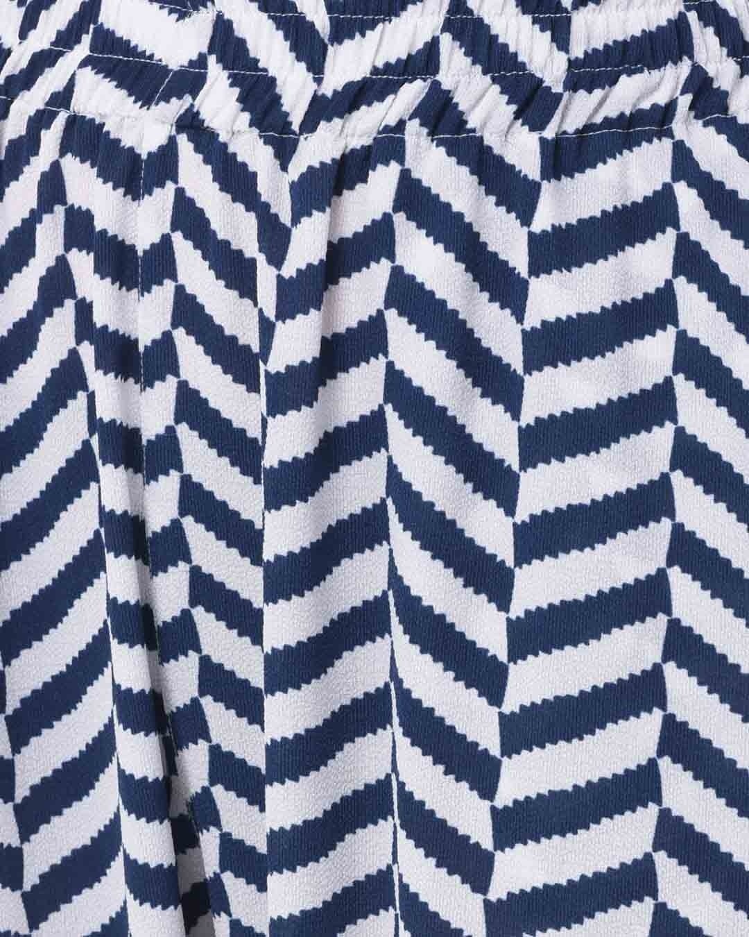 Buy Clovia Clovia Sassy Stripes Pyjama with Side Slits in Navy- Crepe ...
