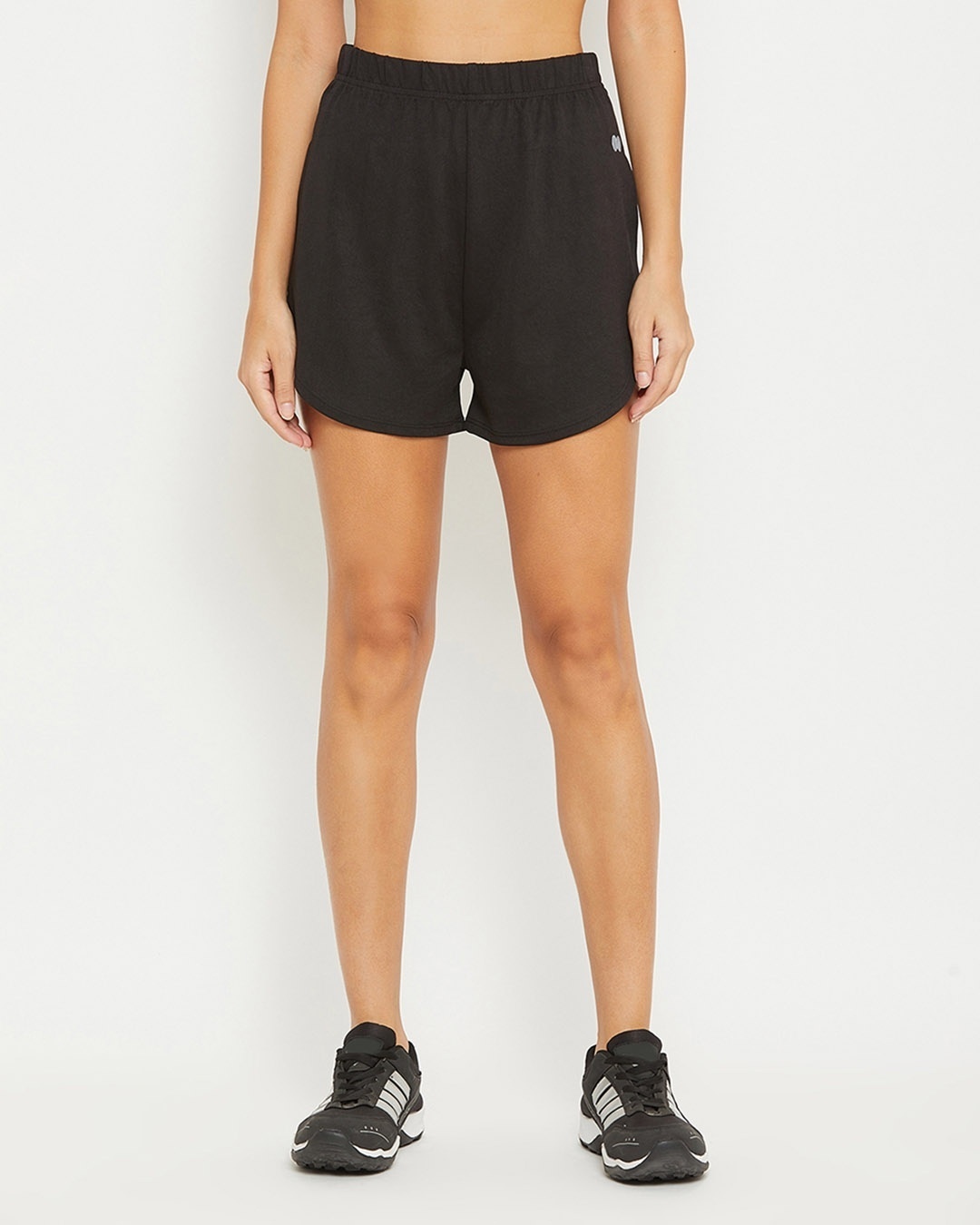 Shop Comfort Fit Active Dolphin Shorts In Black-Front