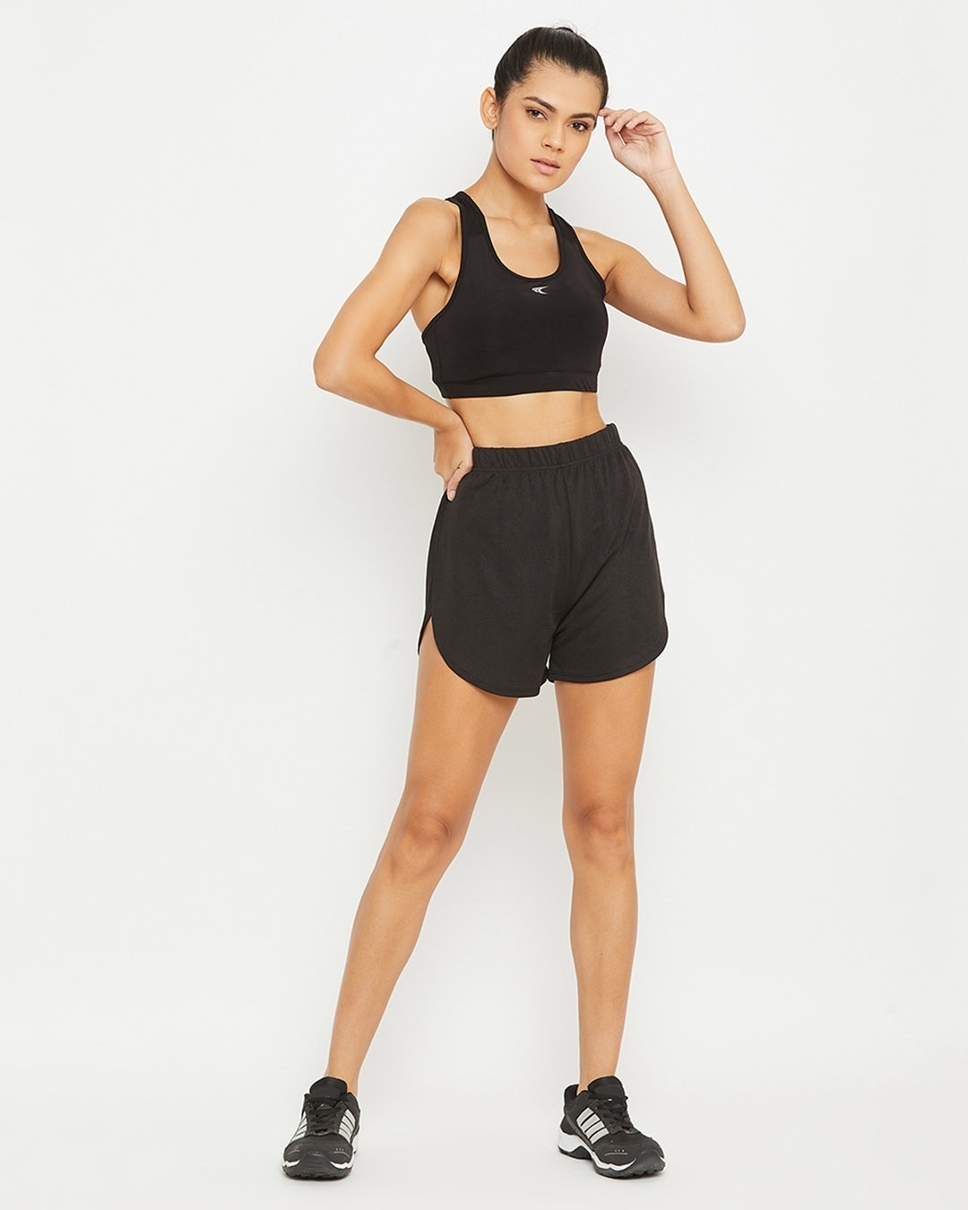 Shop Comfort Fit Active Dolphin Shorts In Black-Full