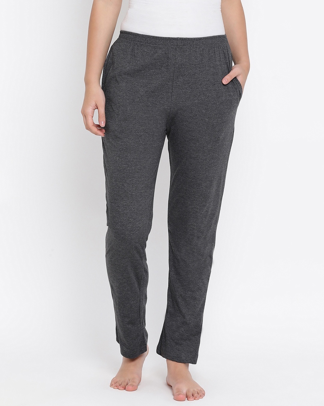 Shop Pyjama In Dark Grey-Front