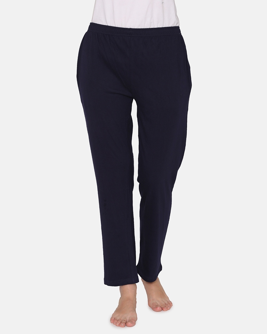 Shop Pyjama With Elastic Waistband In Navy   Cotton Rich-Front