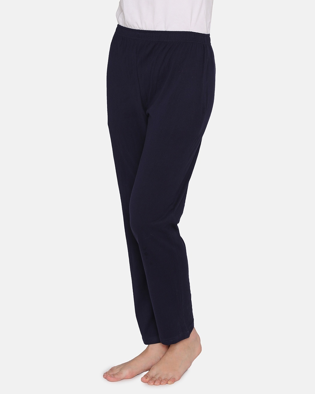 Shop Pyjama With Elastic Waistband In Navy   Cotton Rich-Back