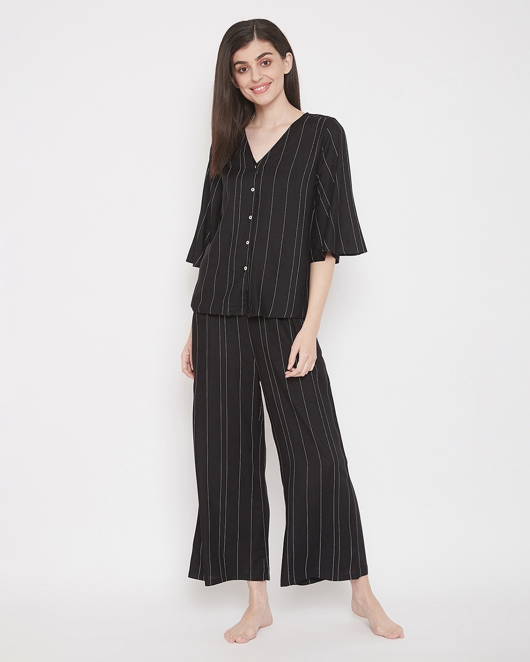 Shop Sassy Stripes Top & Pyjama Set-Front