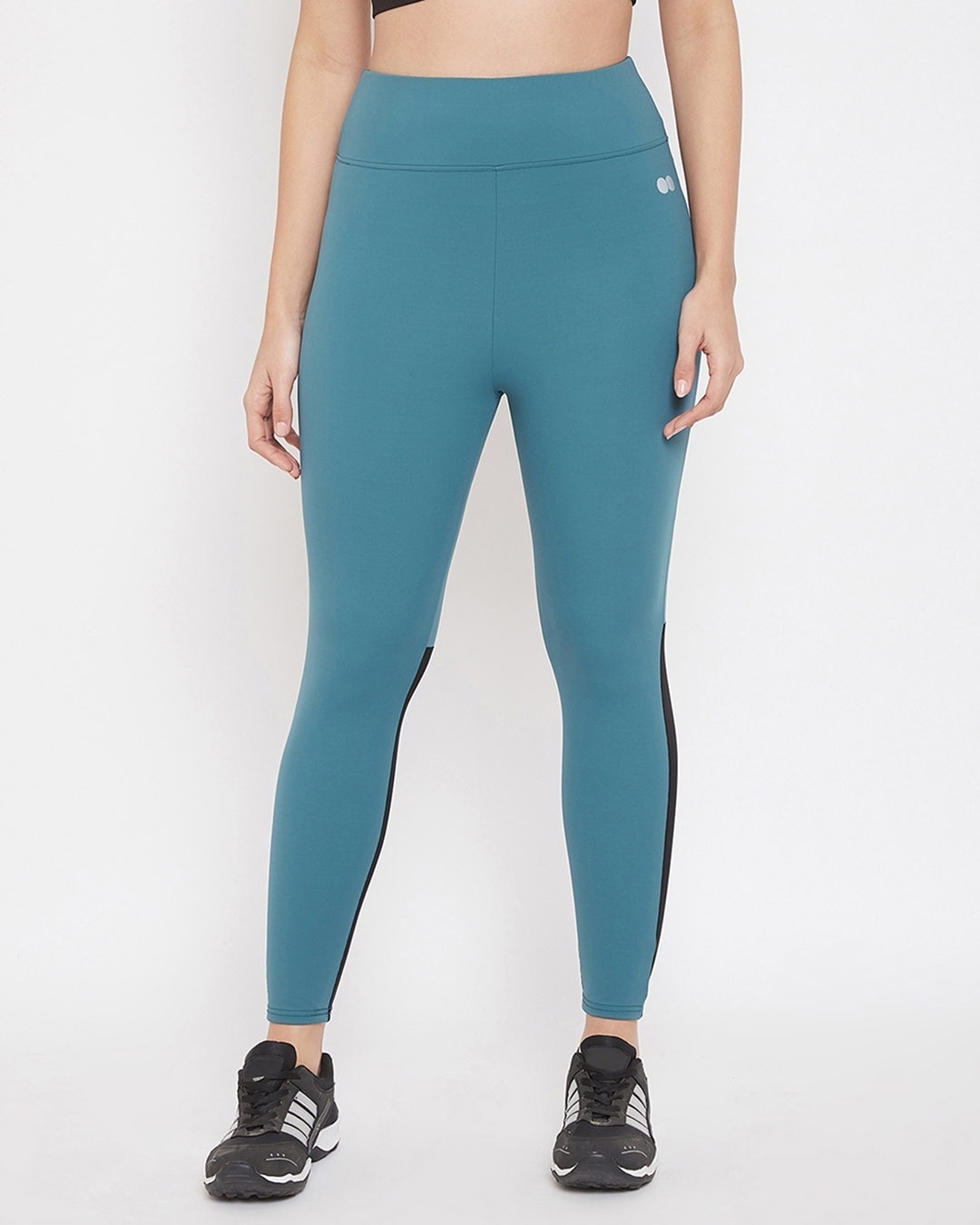 Shop Snug Fit Active Ankle Length Tights In Blue-Front