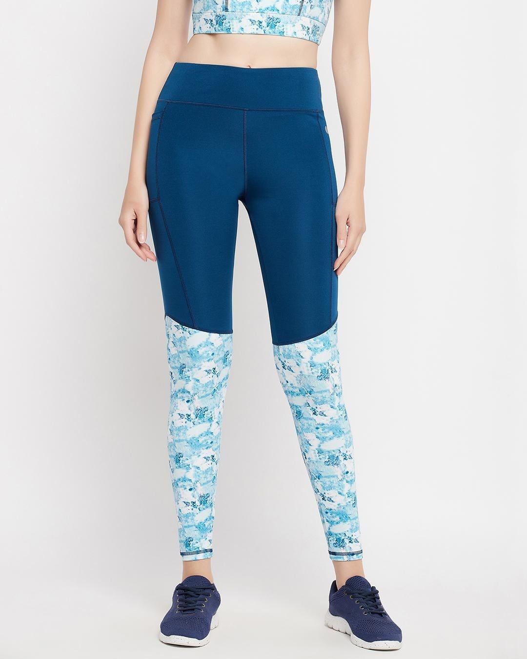 Buy Gym/Sports Printed Activewear Tights with Mesh Insert Online India,  Best Prices, COD - Clovia - AB0028P08