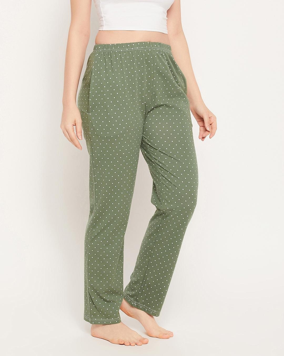 Shop Women's Green Polka Printed Pyjamas-Design