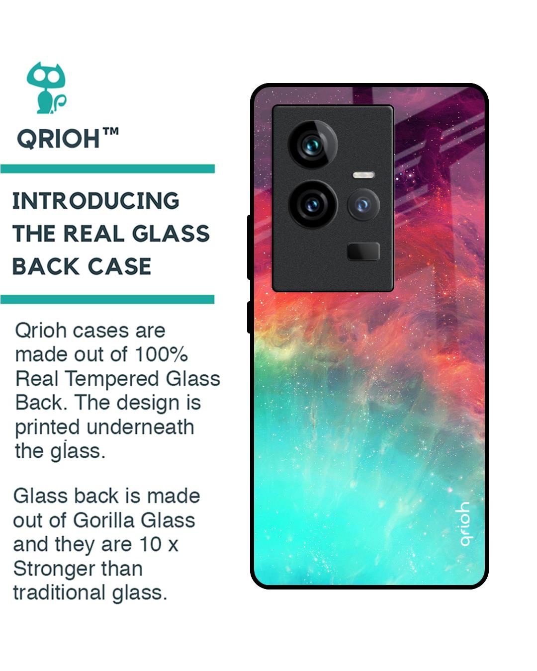 Shop Colorful Aura Premium Glass Case for Vivo iQOO 11 (Shock Proof, Scratch Resistant)-Back
