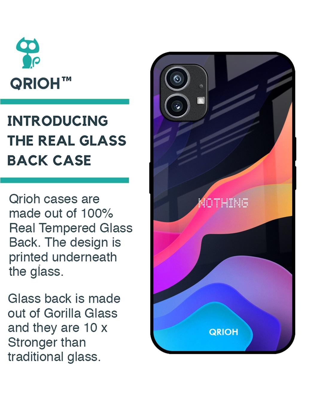 Shop Colorful Fluid Premium Glass Case for Nothing Phone (1) (Shock Proof, Scratch Resistant)-Back