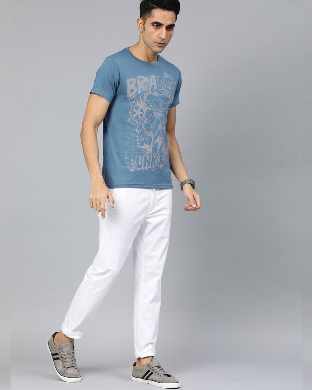 Shop Blue Graphic T Shirt-Full