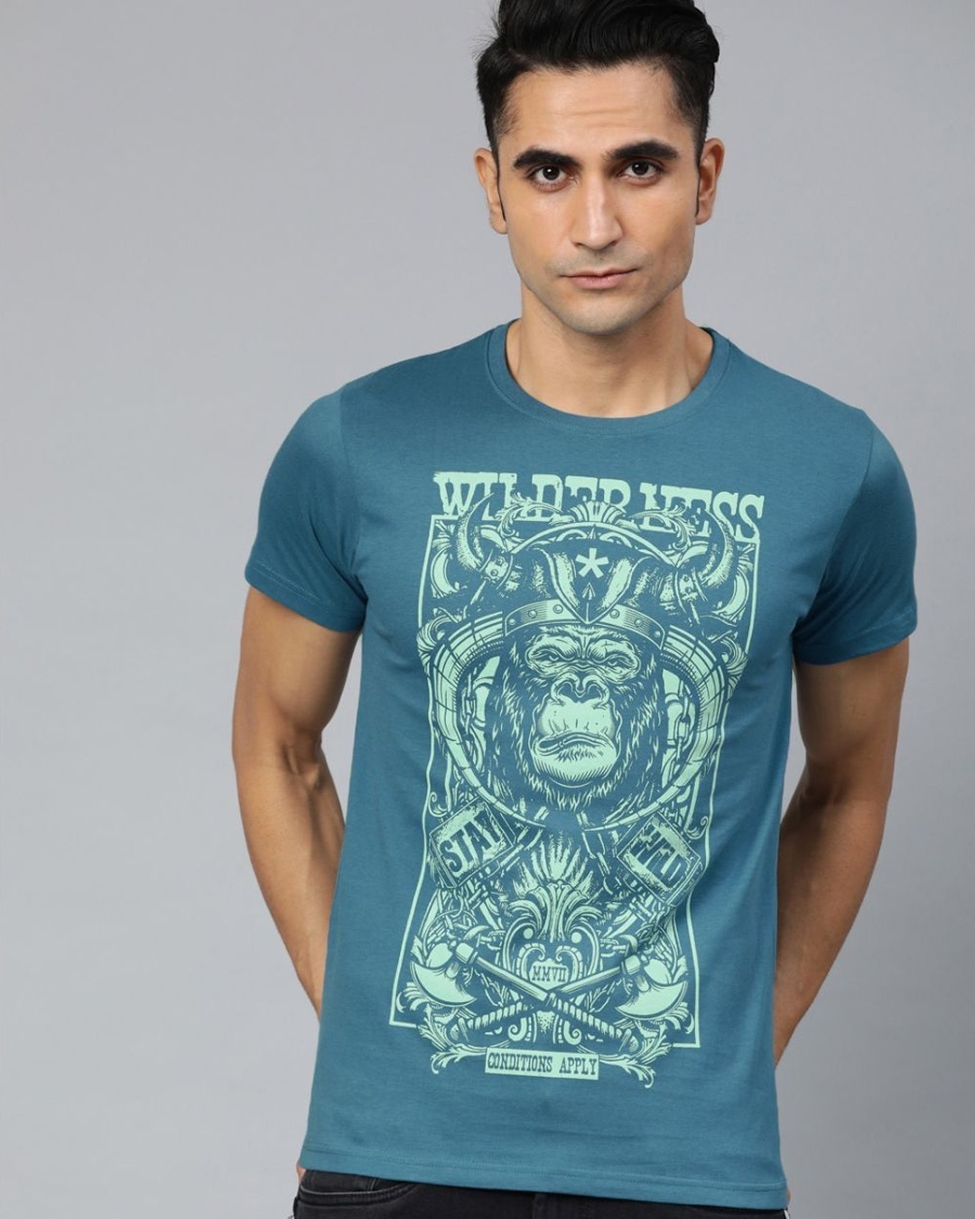 Shop Blue Graphic T Shirt-Front
