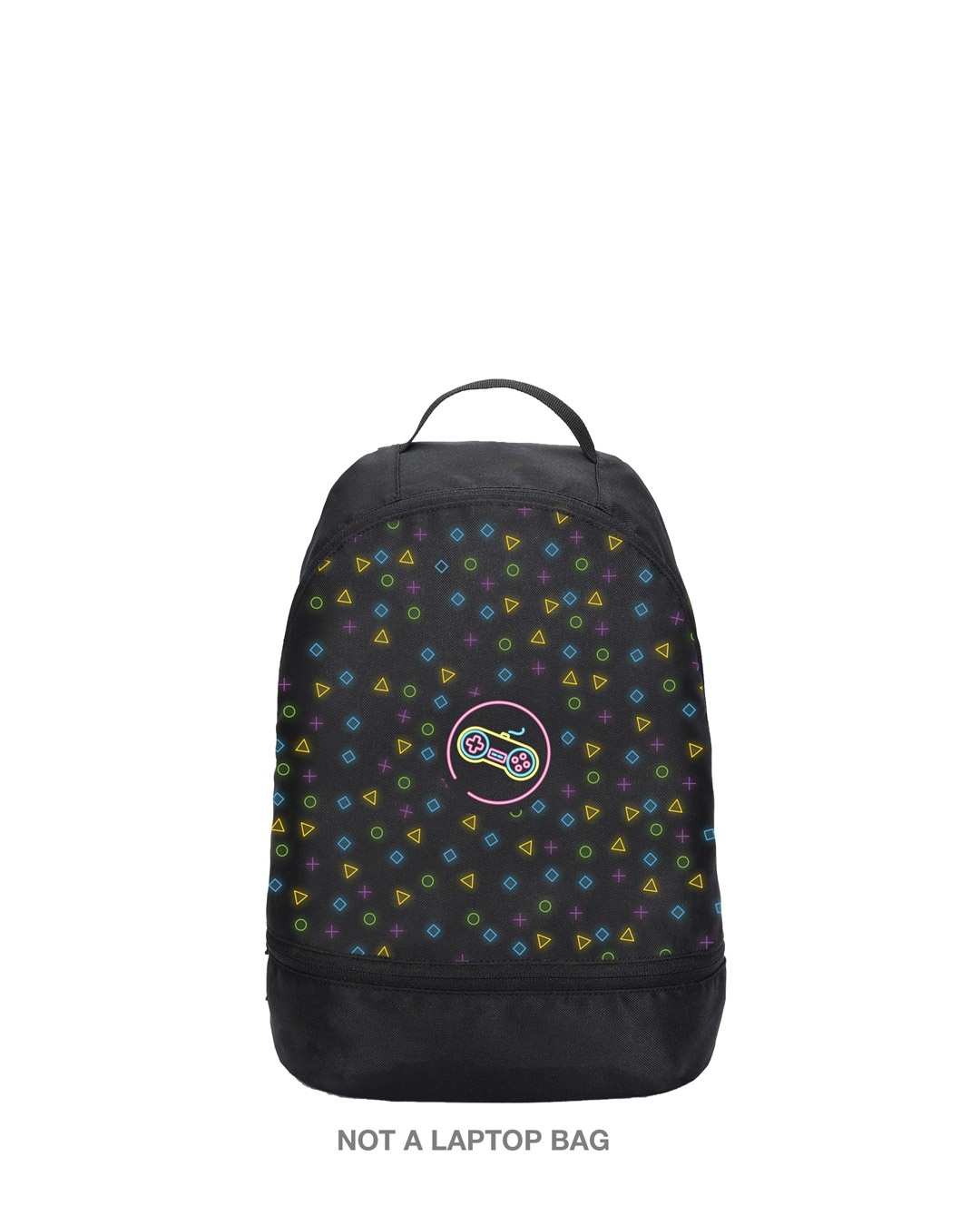 Shop Controller Canvas Printed Small Backpack Black-Front