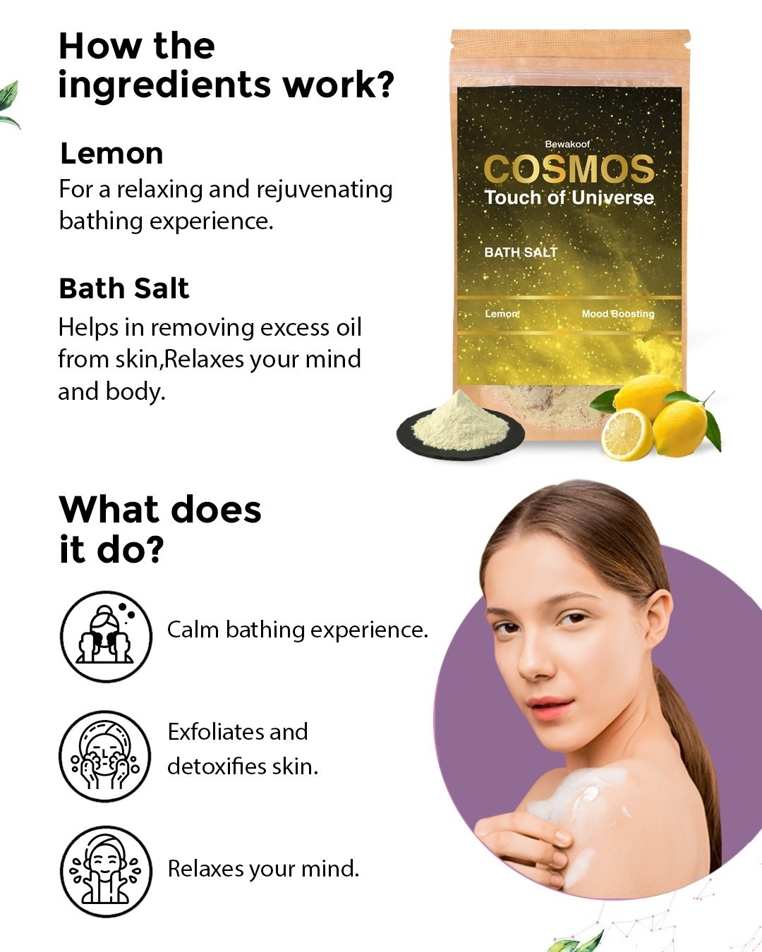Shop Bathing Salt Combo (Orchid Bath Salt 100gm, Lavender Bath Salt 100gm & Lemon Bath Salt 100gm)