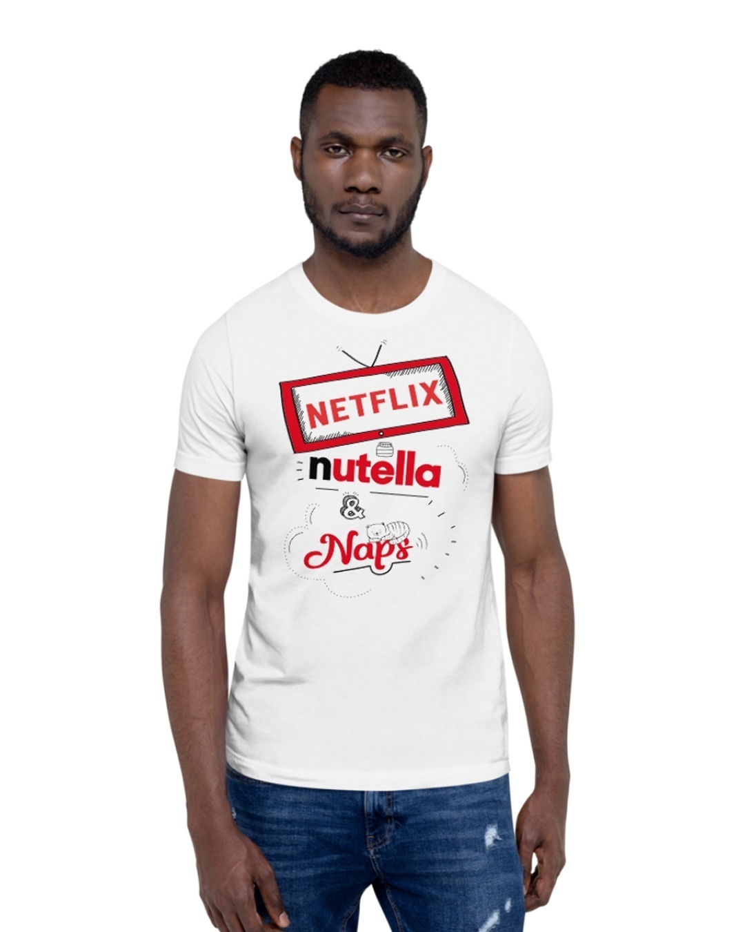 Shop Craxy Storecom Netflix Nutella and Naps TShirt-Front