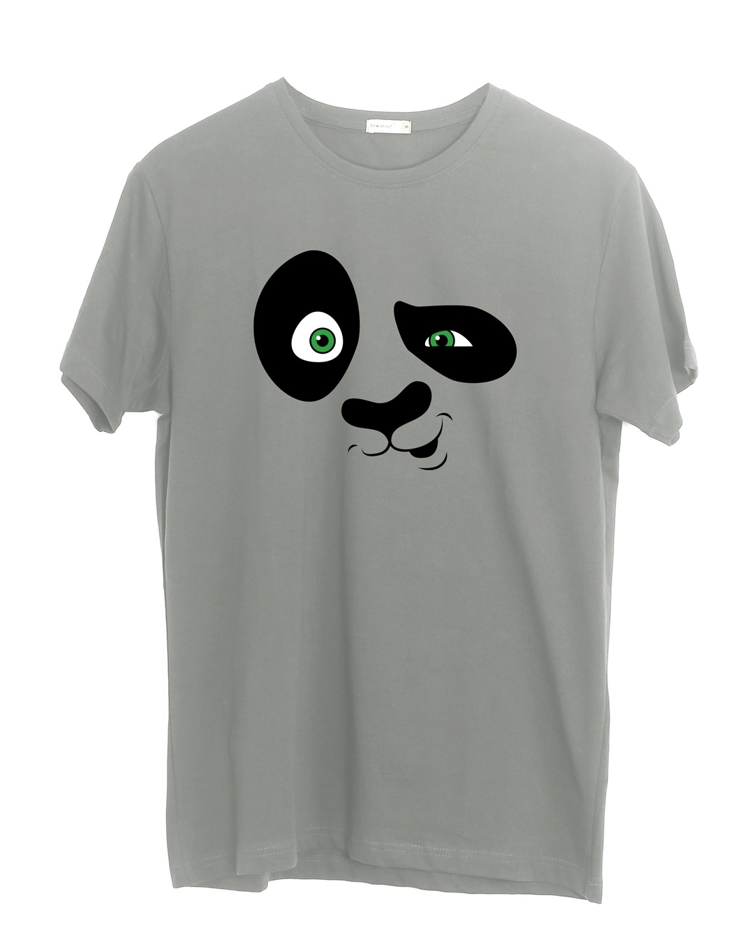 Shop Crazy Panda Half Sleeve T-Shirt Meteor Grey-Full