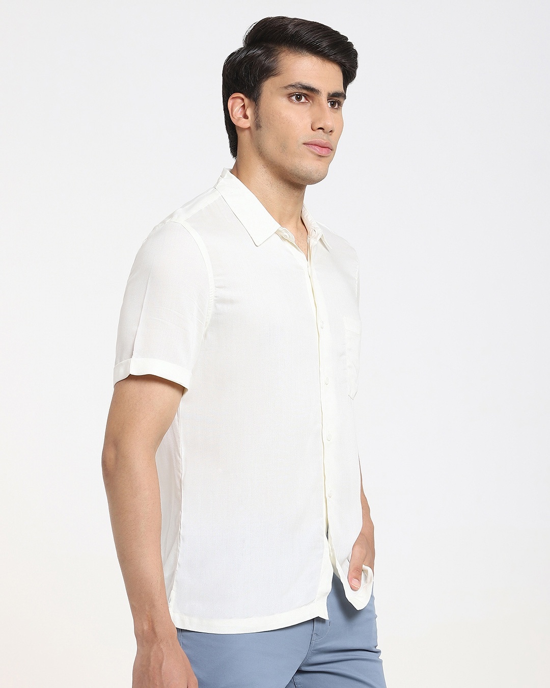 Buy Cream Men's Half Sleeves Shirt for Men white Online at Bewakoof