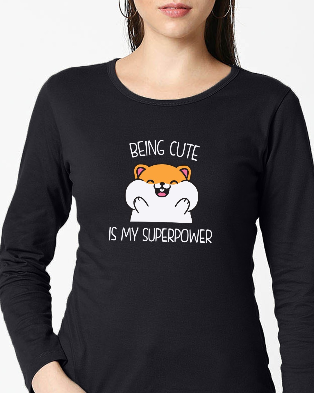Shop Cuteness Superpower Full Sleeve T-Shirt-Front
